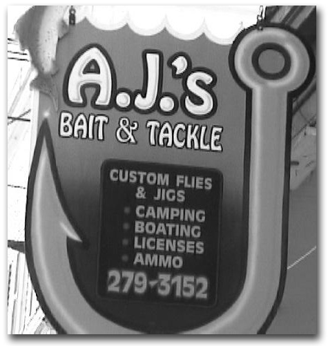 The icon for AJ's Bait & Tackle run by an angler for anglers!