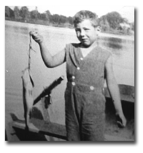 Jim Warner at age 6 getting started in his angling career.