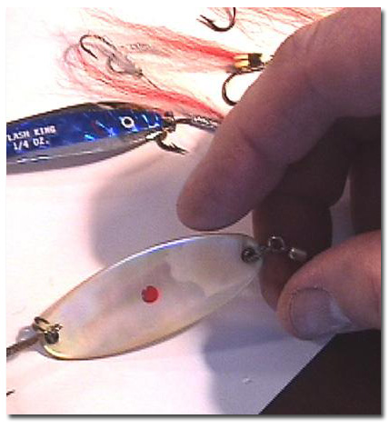 The antique Pearl Wobbler, a hard to find, but very effective lure for trout and salmon.