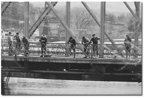 Here's the bridge near Barbara Cotton's Opechee Trading Post which Chuck French wiped out on May 1st, Opening day of salmon season with his anchorless boat!