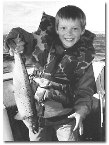 Chuck French grandson, Payson Searle, with a nice salmon.