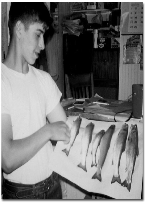You can see that my dad, here in this 1969 picture with brookies, was as excited about fishing as I was. That makes for good mentoring!